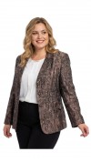 Pamela blézer barna jackard mintás